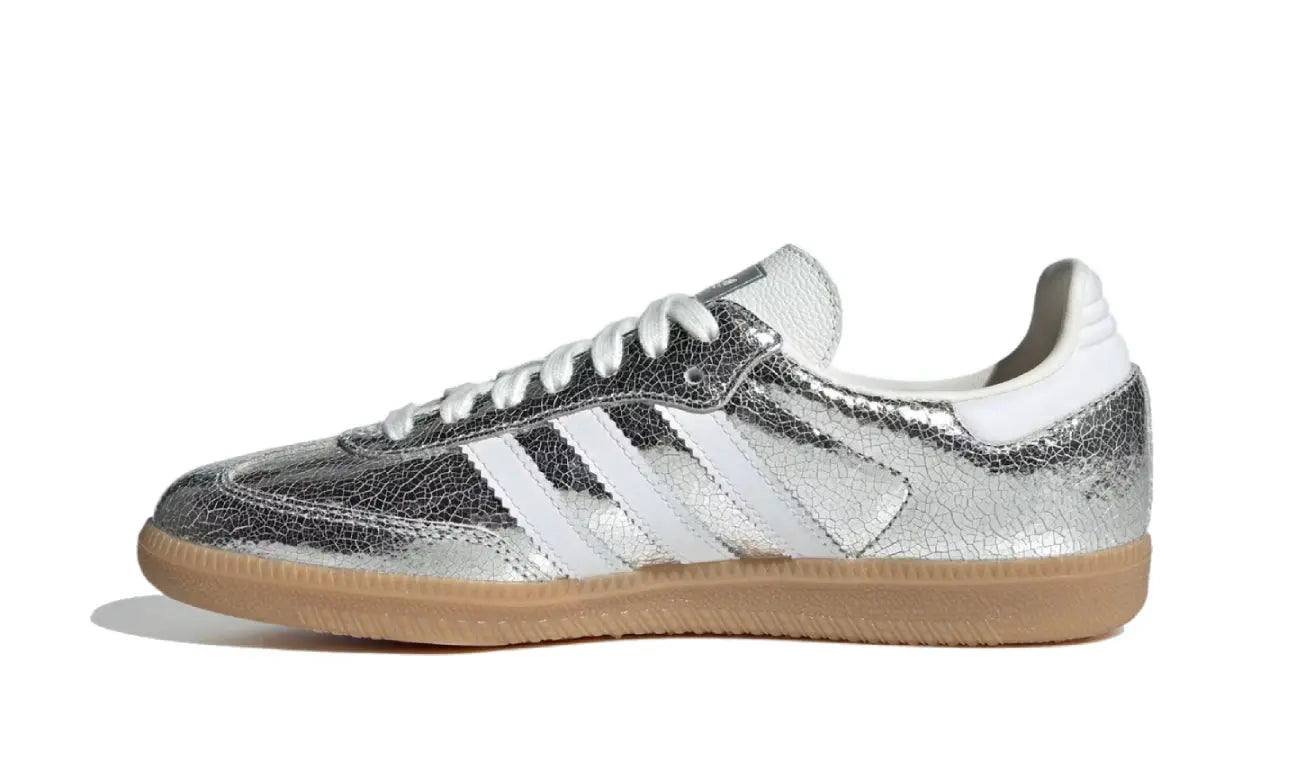 Adidas Samba OG Silver Metallic Cracked Leather